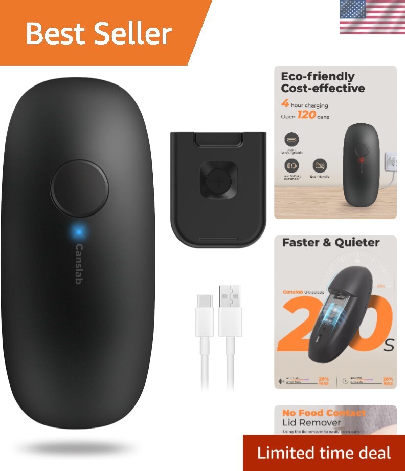 Effortless Electric Can Opener for Seniors - Compact, Lightweight & USB Charger gallery