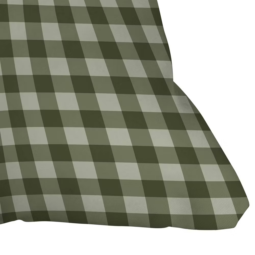 16" x 16" Colour Poems Gingham Pattern Moss Outdoor Throw Pillow Green gallery