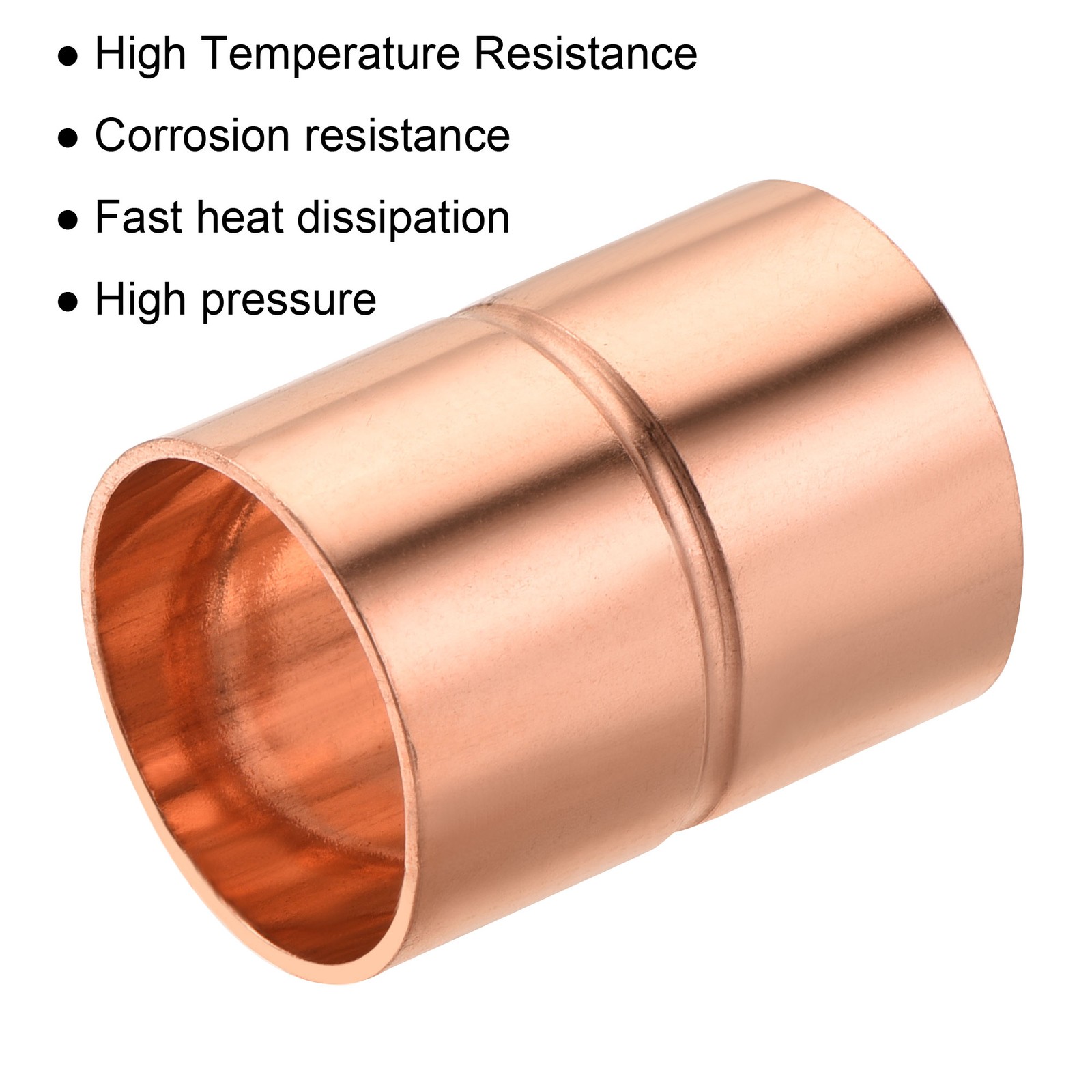 Straight Copper Coupling Fittings, 3/4 Inch ID Welding Joint, Pack of 2 gallery