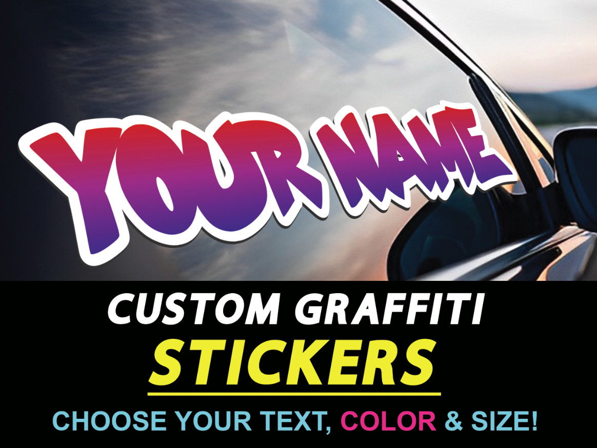 Custom Personalized Vinyl Graffiti Name Decal Sticker Car Window Tumbler Flask gallery