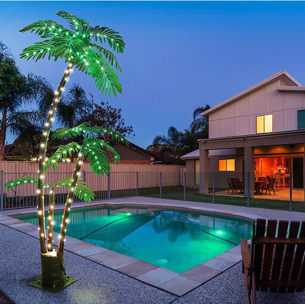 Artificial Palm Tree 6FT Outdoor w/8 Modes for Christmas Decor Home Patio Party gallery