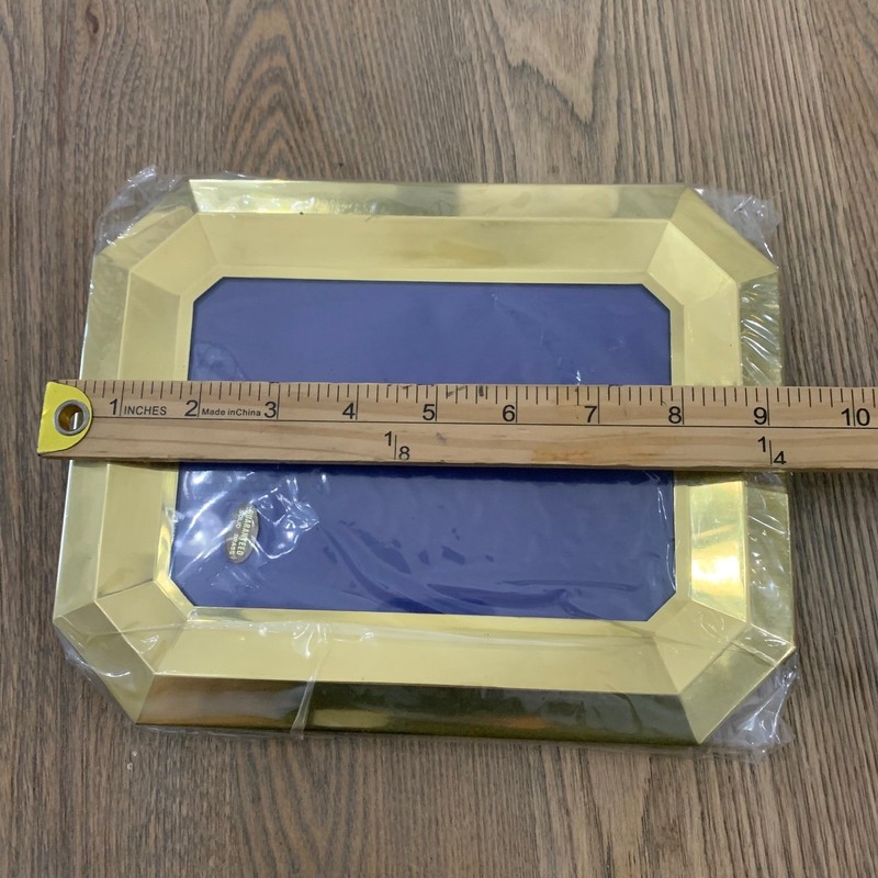 Vintage Solid Brass Beveled Octagon Picture Frame Gold 5x7 Tabletop Wall Mount gallery