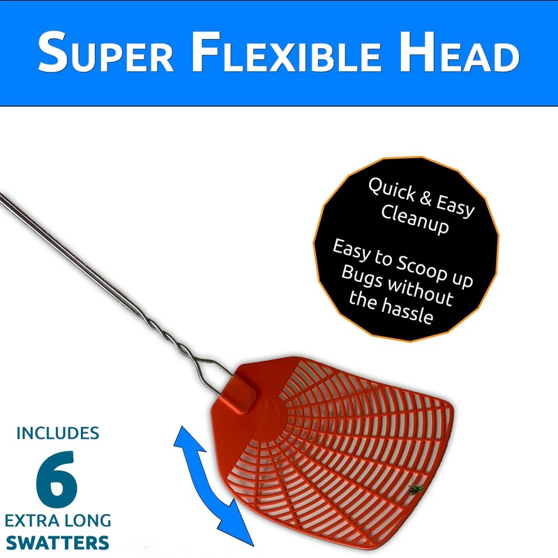 Bug & Fly Swatter – Extra Long Handle– Indoor / Outdoor– Pest Control flyswatter gallery