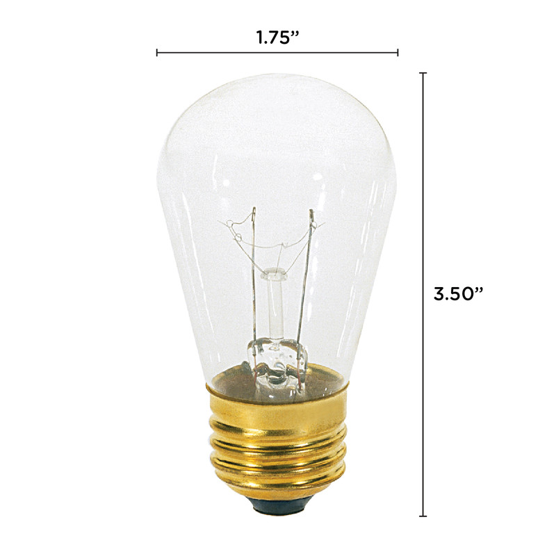 20 Pack CLEAR Patio String Light Sign Bulb 120V 11W S14 Medium E26 Base 11S14/CL gallery