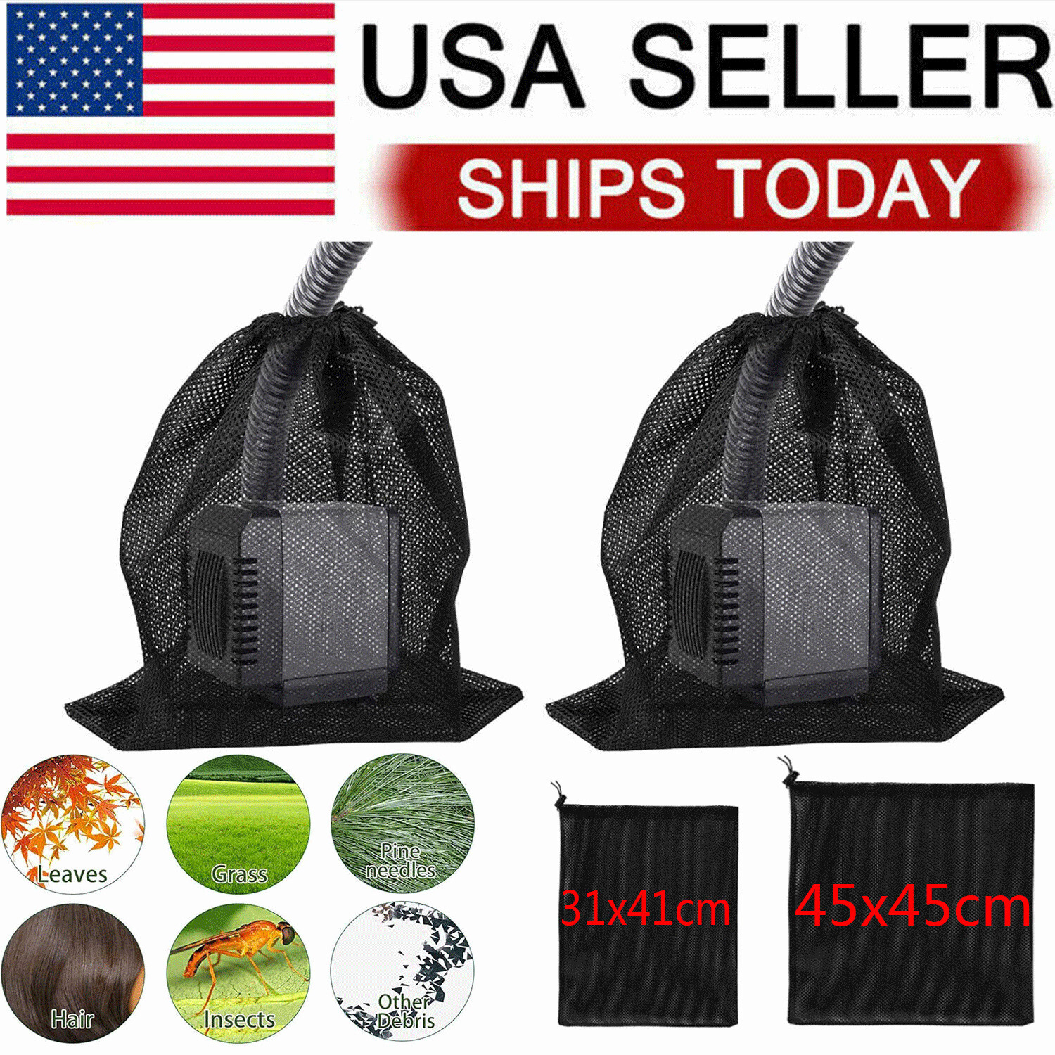 1/4Pc Water Pump Filter Net Tear Resistant Drawstring Pond Pump Barrier Mesh Bag gallery