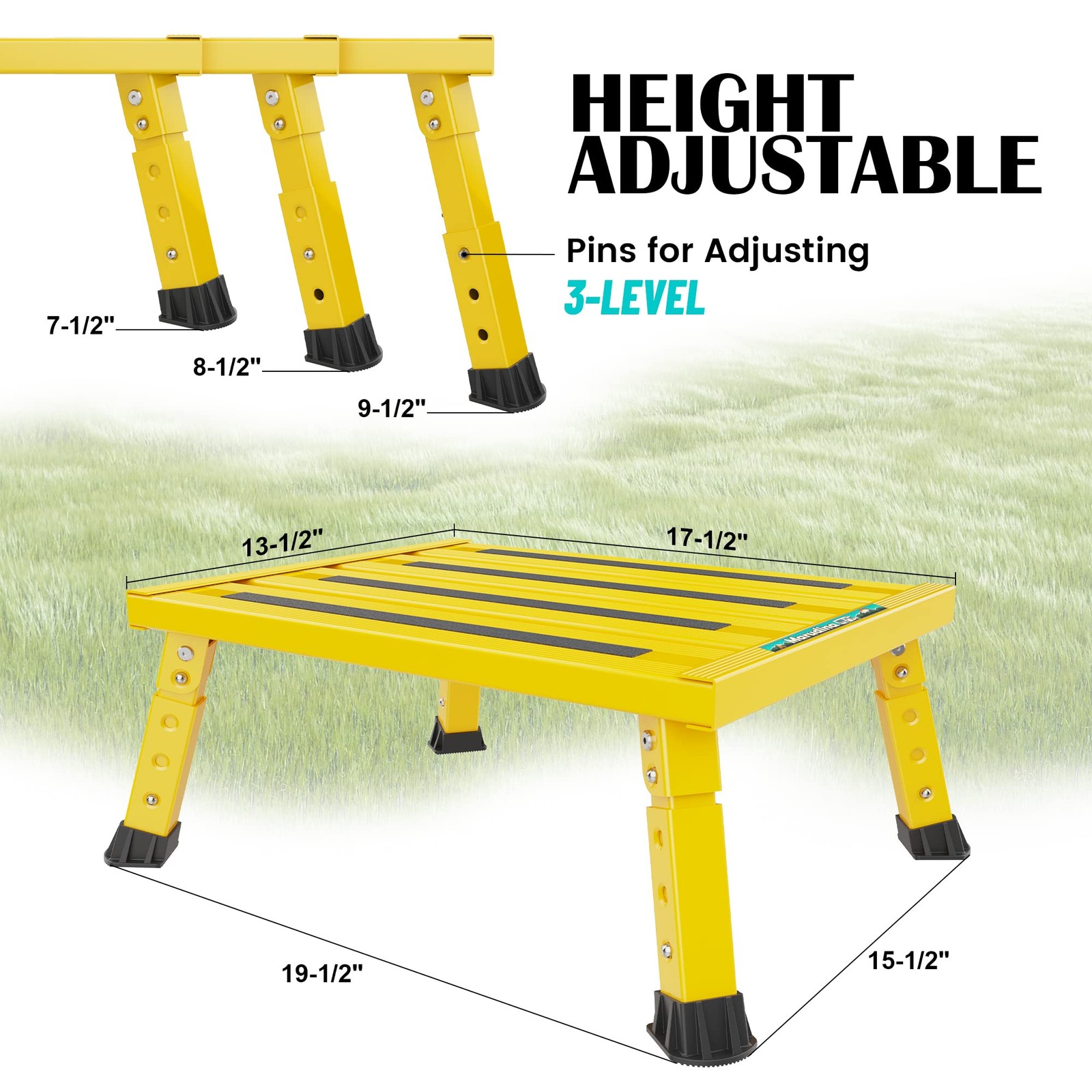 Marudina Large Platform RV Steps, 3-Level Adjustable Height Aluminum Folding ... gallery