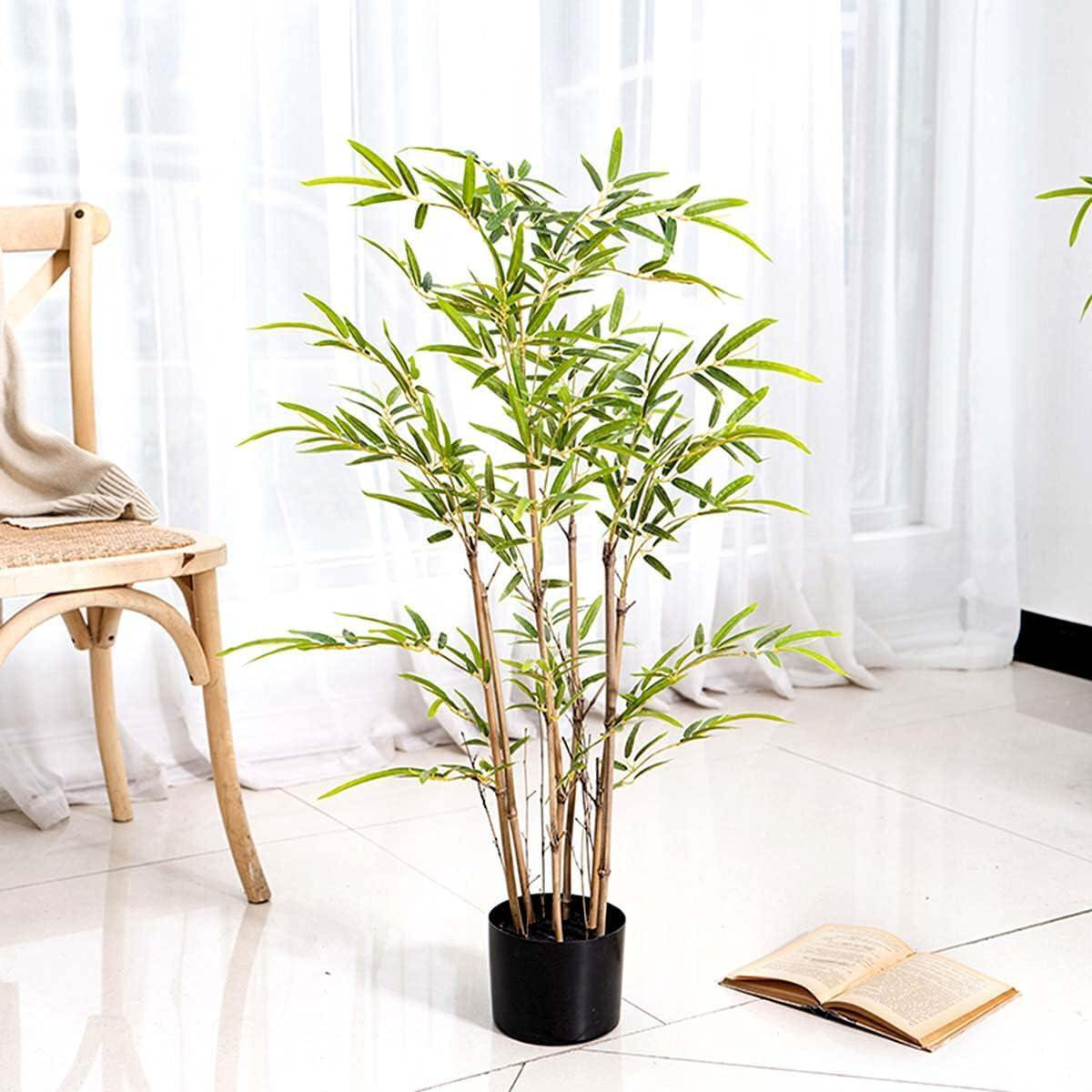 Artificial Bamboo Tree, Fake Plants for Home Decor, Natural Wood Trunk gallery