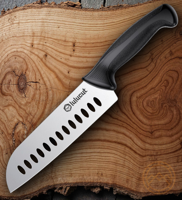 Lulucut Premiumcut Santoku Kitchen Knife 7" X50CrMoV15 Steel Blade TPR Handle gallery