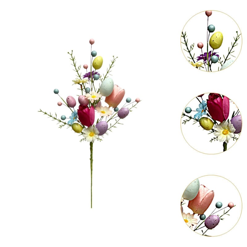 Easter Egg Stem Egg Pick Easter Decoration Twig Colorful Berries Bouquet gallery