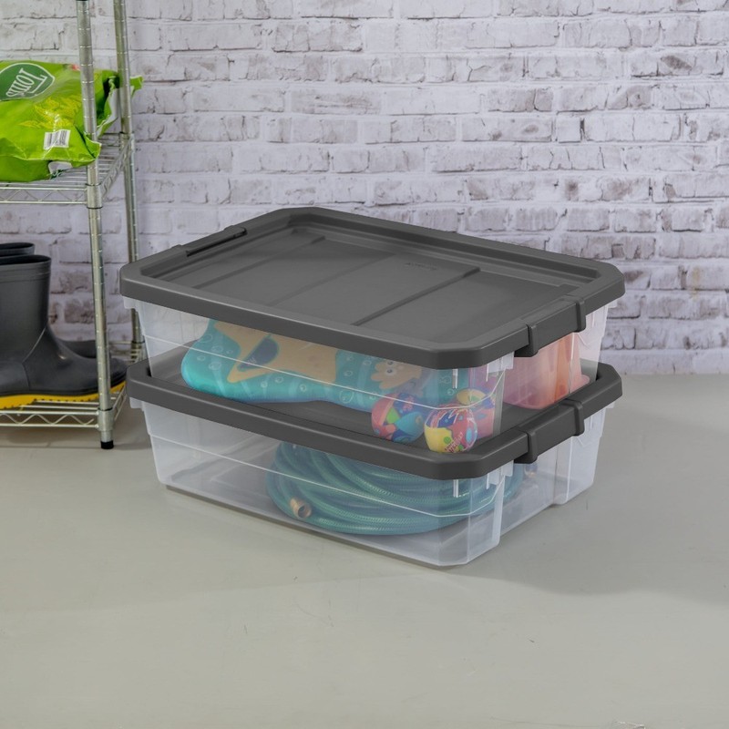 40 Quart Medium Stackable Storage Bin, Clear Plastic Underbed Storage Container gallery