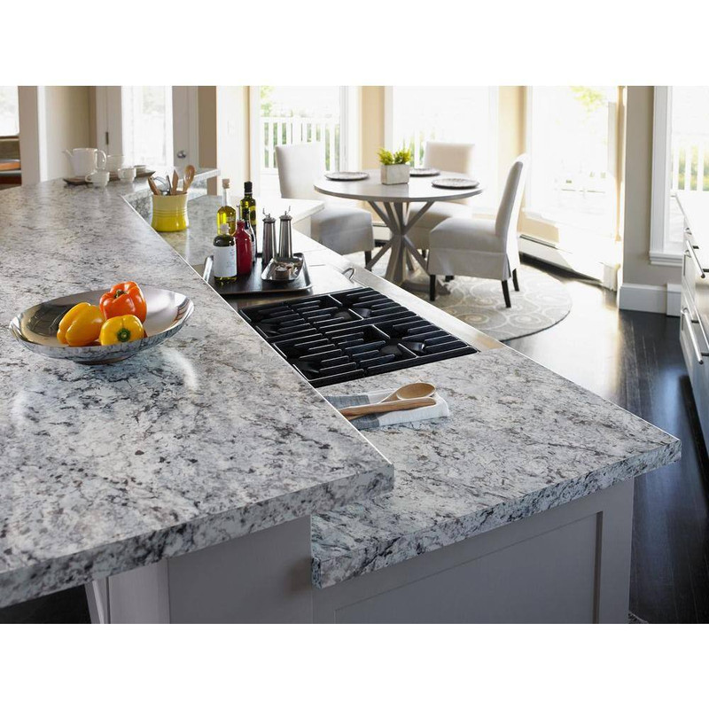 4 Ft. X 8 Ft. Laminate Sheet in White Ice Granite with Matte Finish gallery