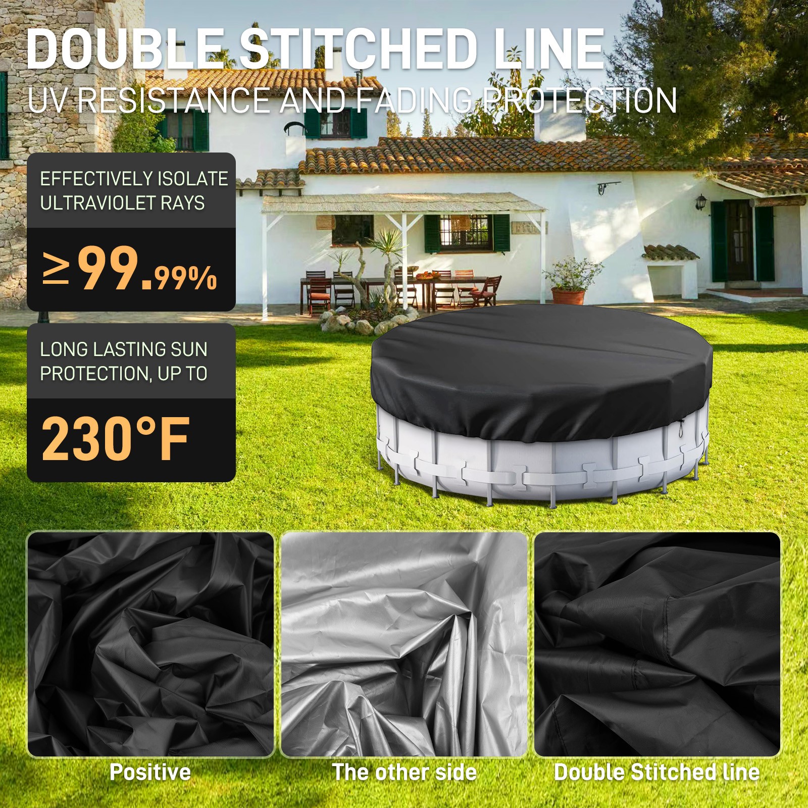 21 Ft round Stock Tank Pool Cover, Waterproof Dustproof Pool Cover Protector NEW gallery