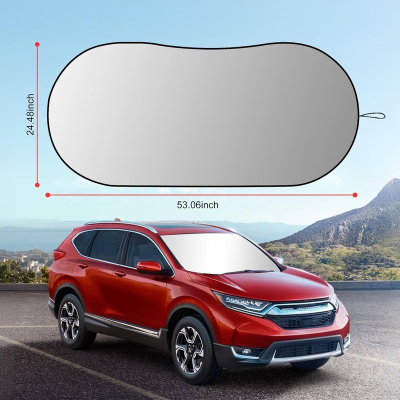 Windshield Sun Shade, Reflective Sunshade with Storage Pouch for UV Rays & Heat gallery