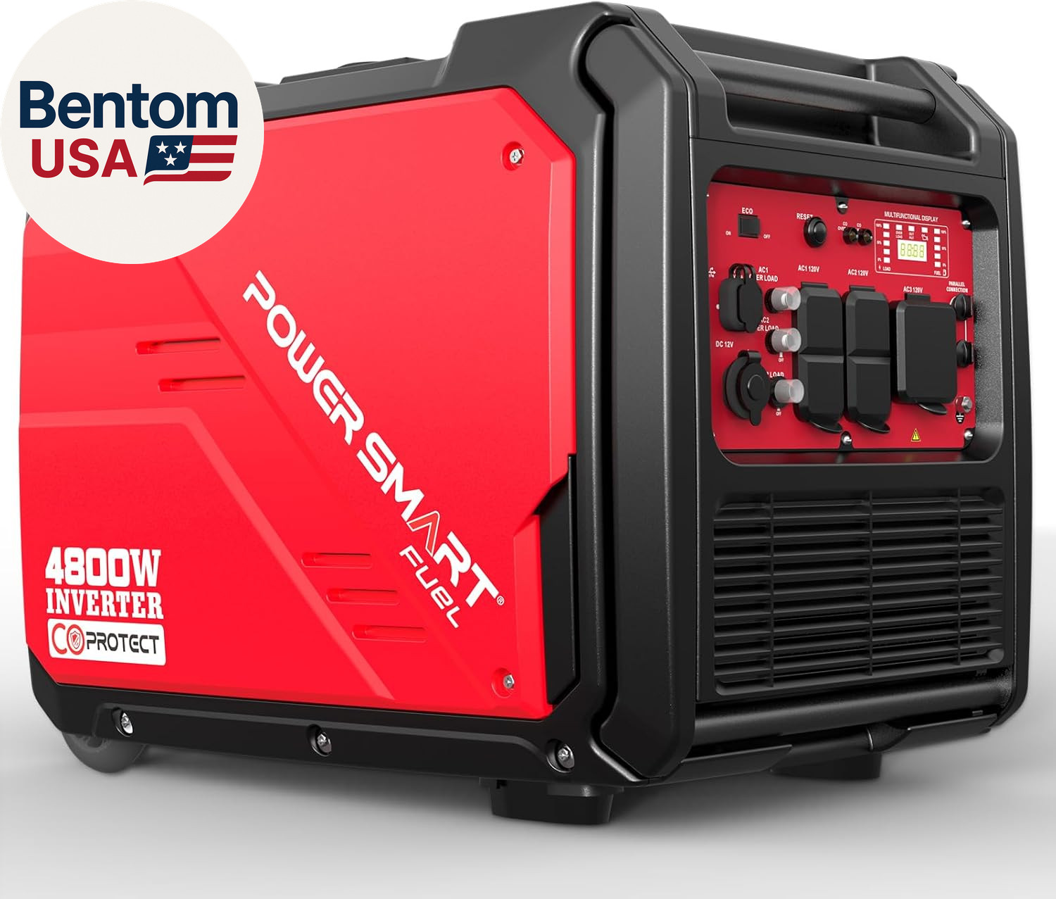 4800-Watt Portable Inverter Generator with Wheels Handle Kit, CO Protect, Quiet, gallery