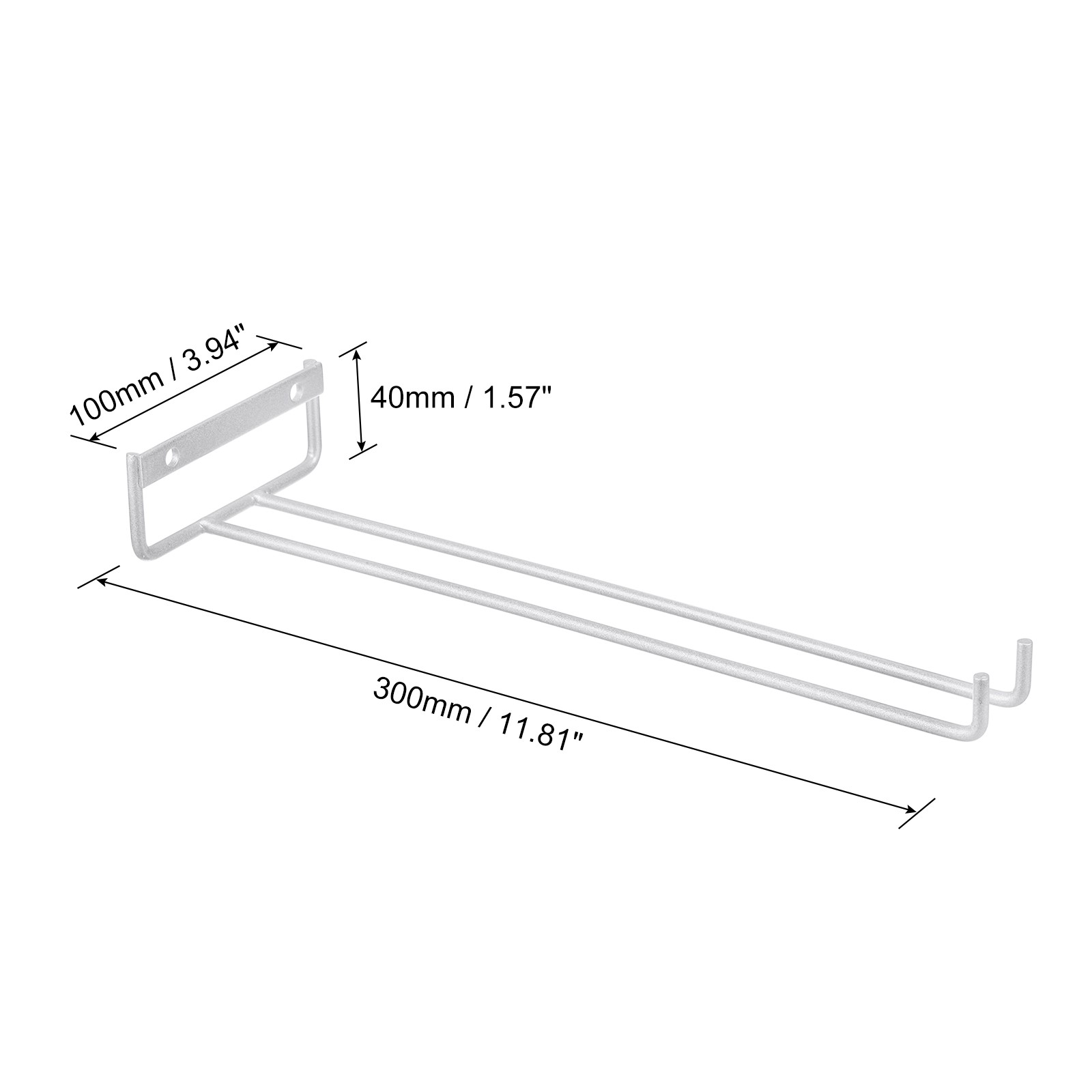 11.81 Inch Iron Wine Glasses Rack for Cabinet Kitchen, Silver, 5Pcs gallery