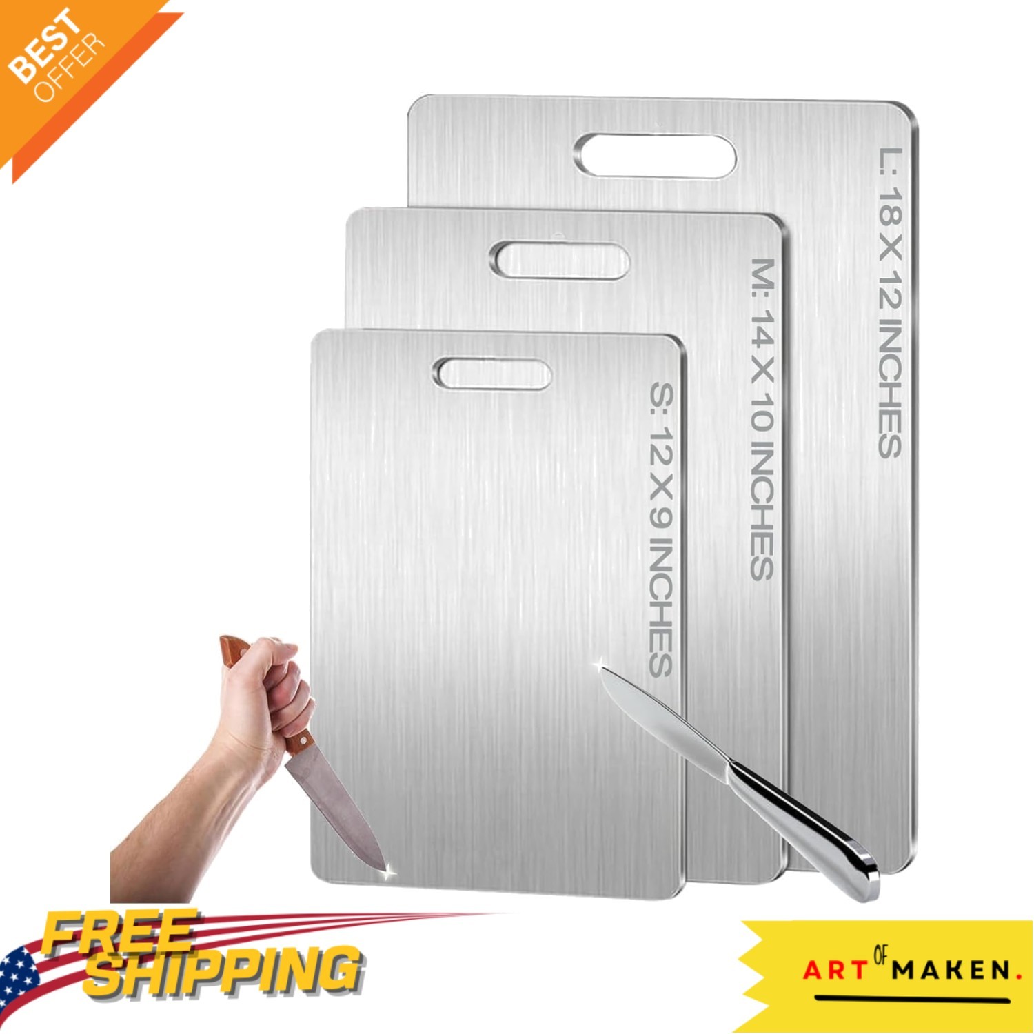Durable Titanium Chopping Board - 12"L x 9"W, Double-Sided and Dishwasher Safe gallery