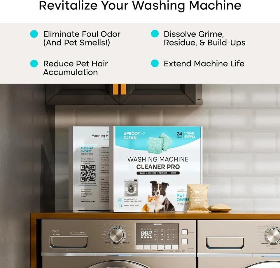 Uproot Clean Washing Machine Cleaner Tablets - 24 Pack for a 12 Month Supply. Fo gallery
