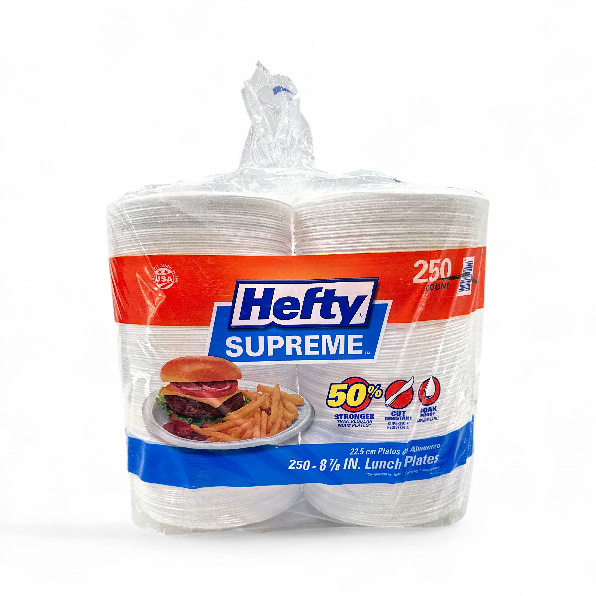 Hefty Supreme Foam Disposable Lunch Plates, 8 7/8" - 250 Count gallery