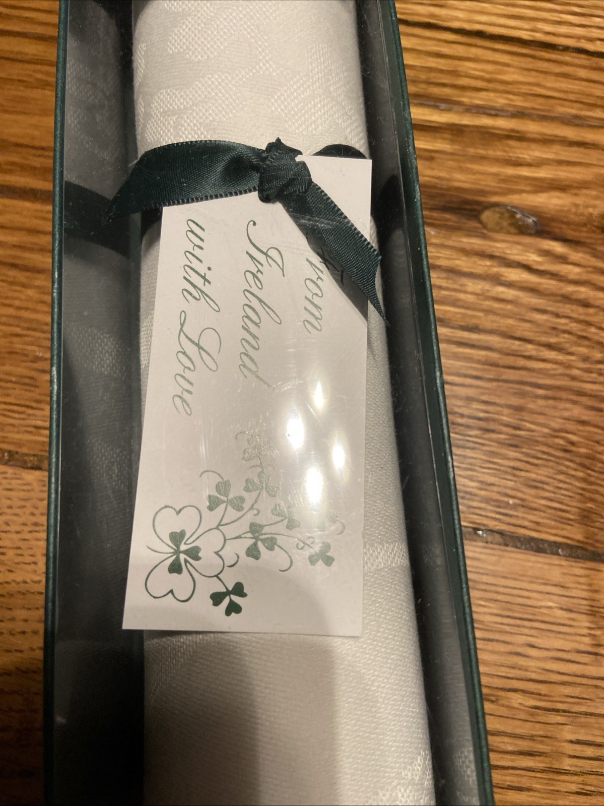 NEW Irish Linen Damask Table Runner Made in Ireland gallery