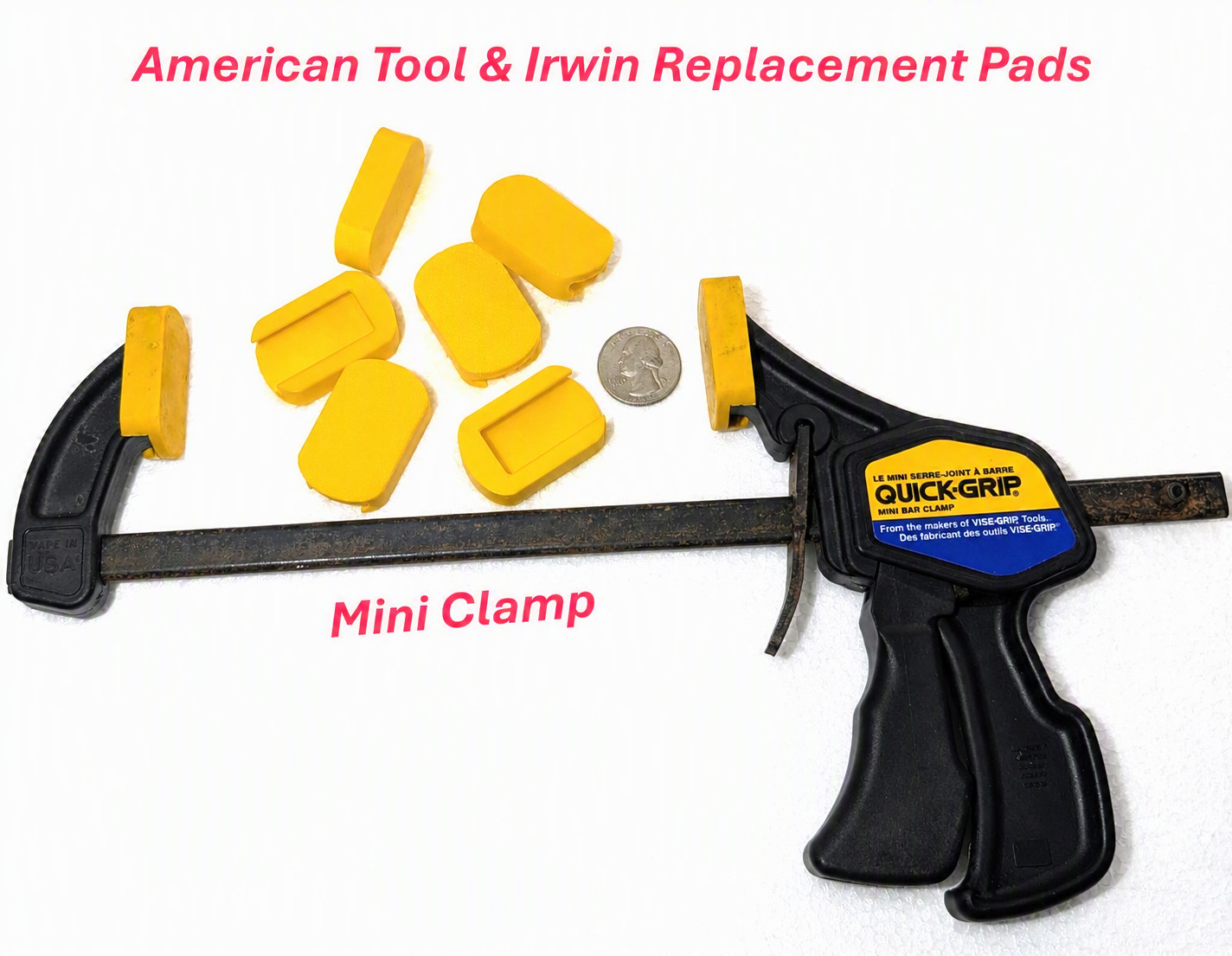 Irwin Quick-Grip One-Handed Mini Bar/Trigger Clamp Replacement Pads 1826578 gallery
