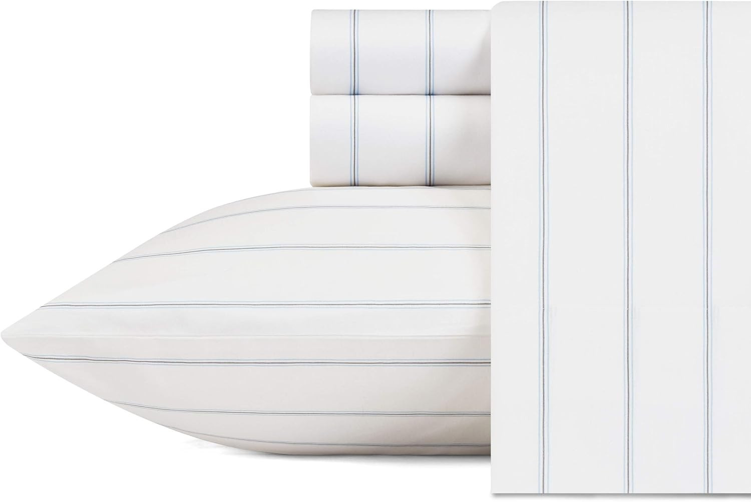 Cooling Queen Size Sheet Set - Crisp Cotton Percale in Skippers Island Blue gallery