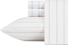 Cooling Queen Size Sheet Set – Crisp Cotton Percale in Skippers Island Blue