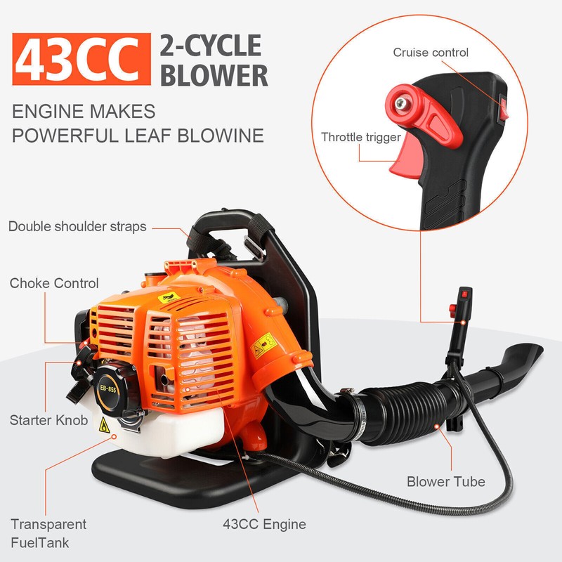 2Stroke Gas Powered Leaf Blower Commercial Petrol Blower Vacuum Mulcher Shredder gallery