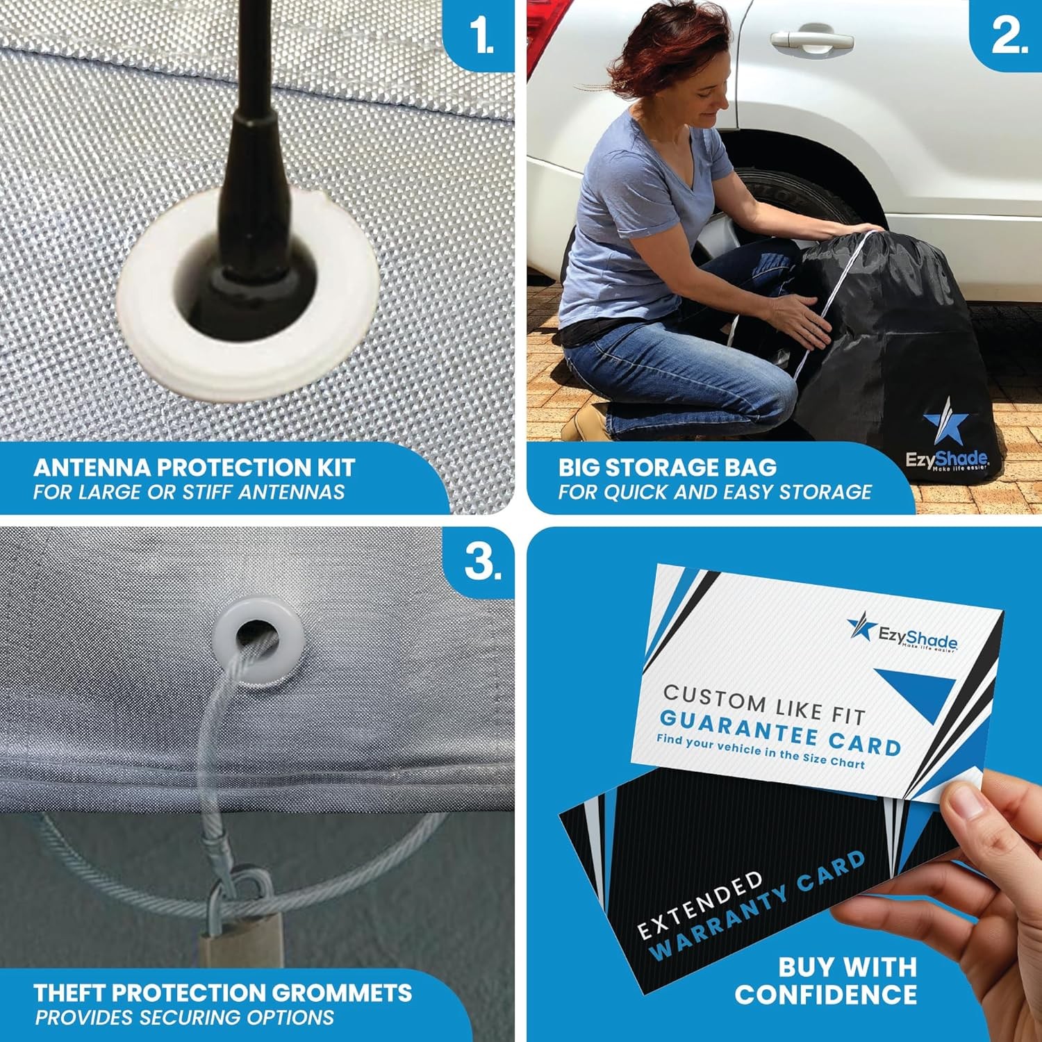 EzyShade 10-Layer Car Cover Waterproof All Weather. See Vehicle Size-Chart for A gallery