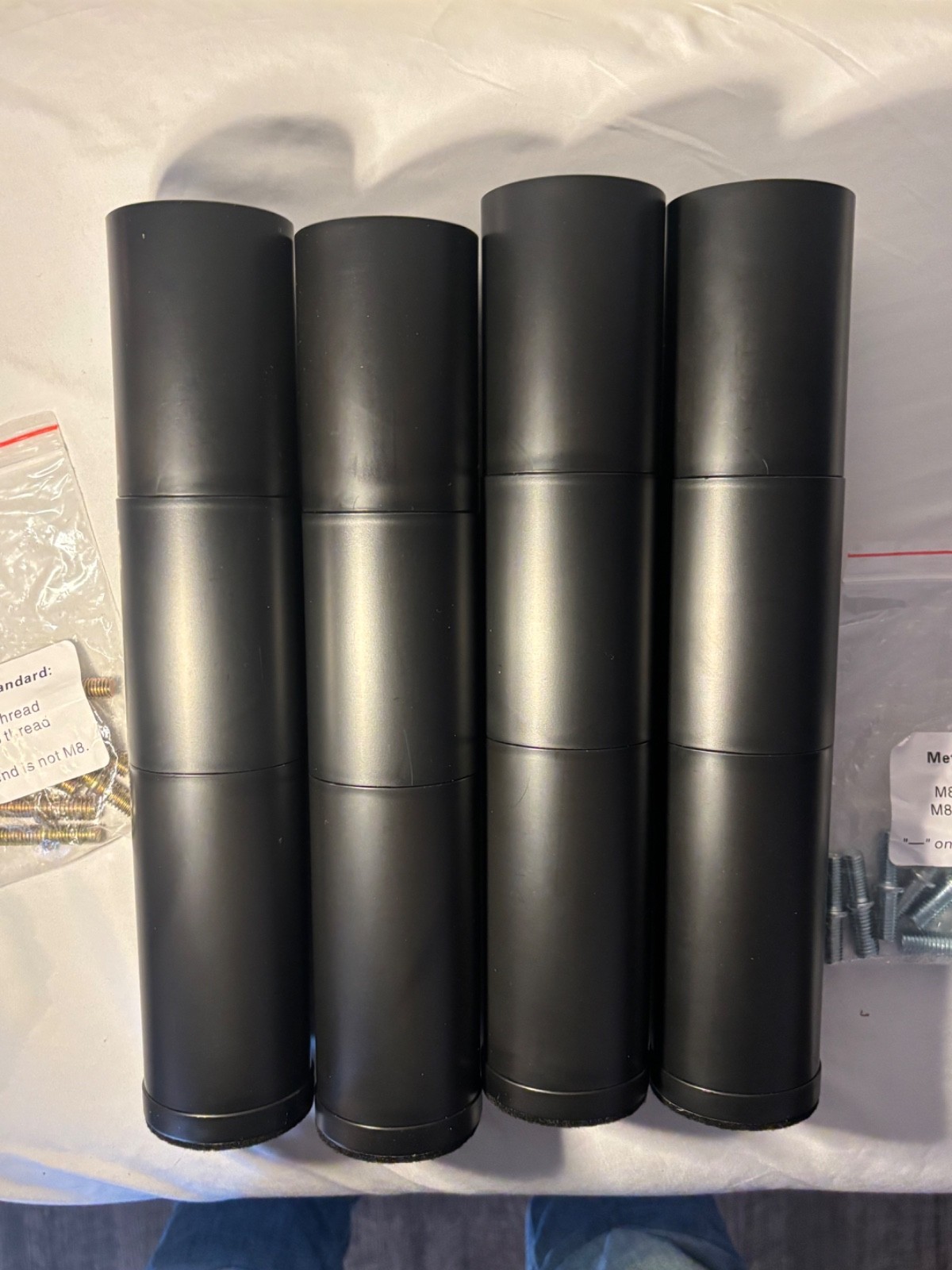 Skuehod 12” Adjustable Bed Base Legs Set of 4 3-Section M8 w/ Thread Adapters gallery
