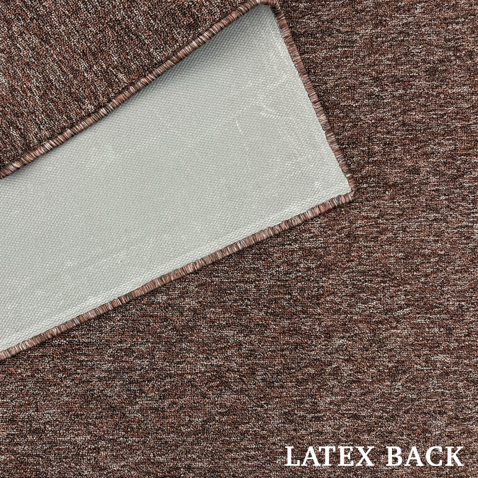 Custom Size Anti-Slip Solid Brown Runner Rugs 26 Inches Wide gallery