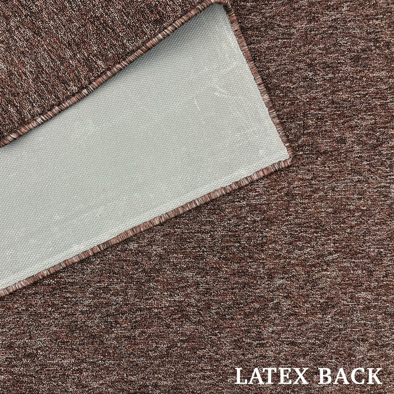 Custom Size Anti-Slip Solid Brown Runner Rugs 26 Inches Wide gallery