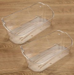 2 Pack Clear Refrigerator Door Bin Shelf For 240356402 Frigidaire AP2549958