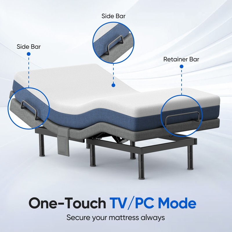 Split King Adjustable Bed Frame with Massage Power Base Remote USB for Recovery gallery