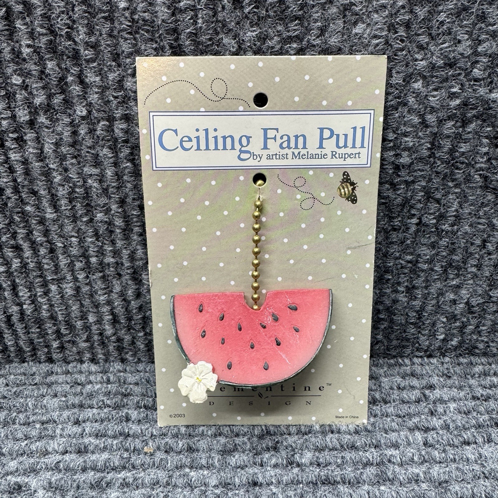 Vintage Clementine Design Ceiling Fan Light Pull Chain Red Watermelon Fruit NEW gallery