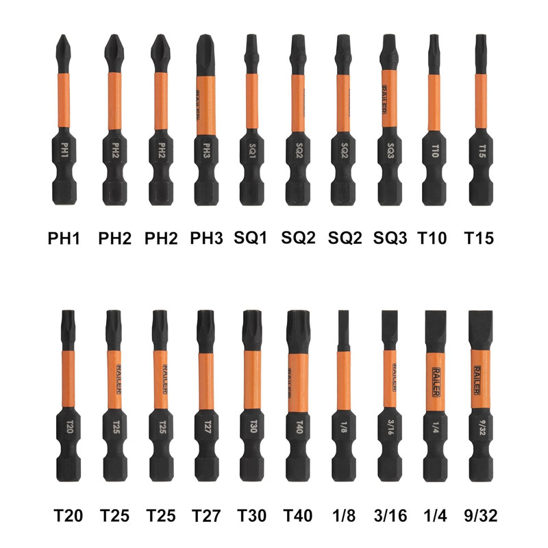 20Pc Impact Driver Bit Set - Premium S2 Steel Screwdriver Bits with Torx, Hex, P gallery