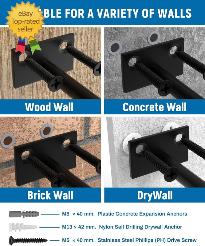 12-Pack 6 Inch Floating Shelf Brackets, Hidden Shelf Bracket for Wood, Concealed gallery