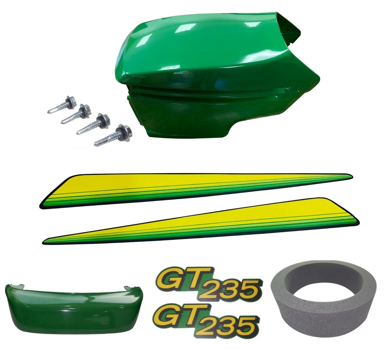 New Upper & Lower Hood/Bumper/LH&RH Stickers Fits John Deere GT235E UP S/N gallery