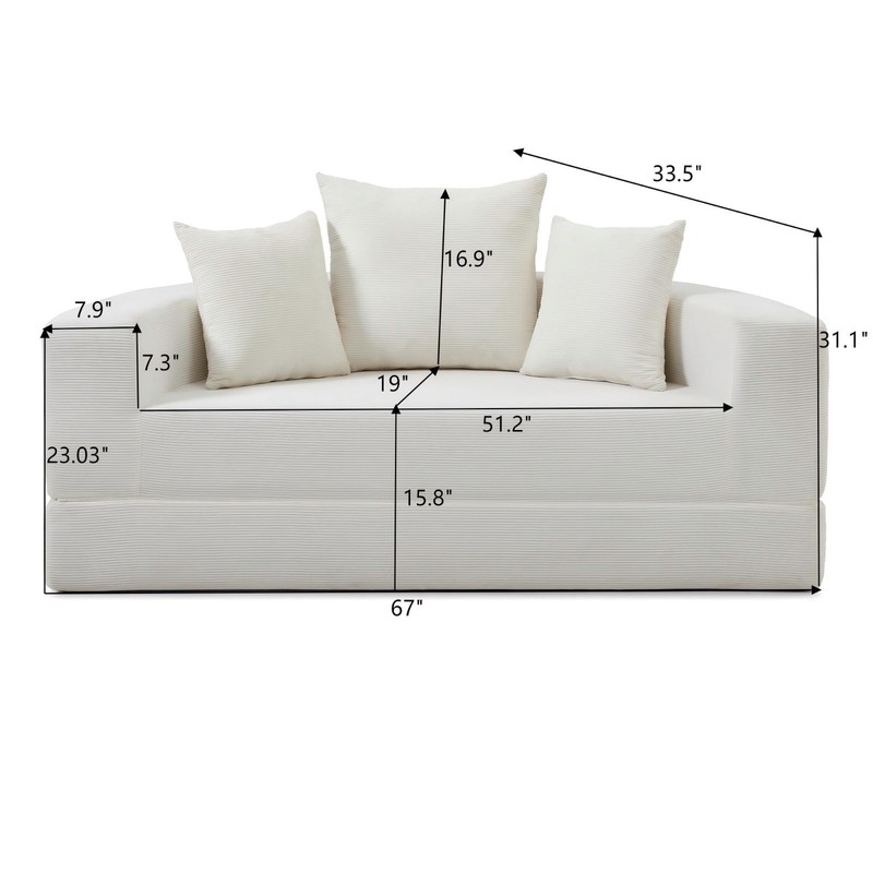 Convertible Sofa Bed Sleeper Futon Couch Floor Lounge Loveseat With Pillows gallery