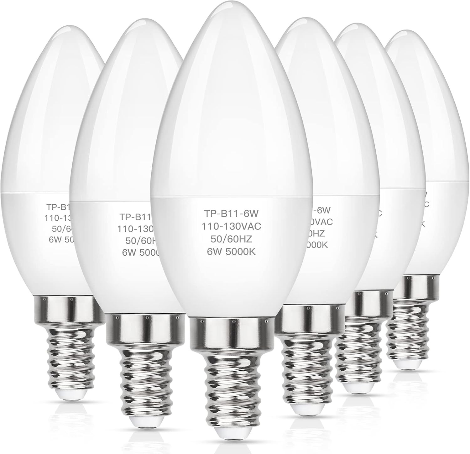 Maxvolador E12 LED Candelabra Light Bulbs 60W Equivalent, Daylight White 5000K 6 gallery
