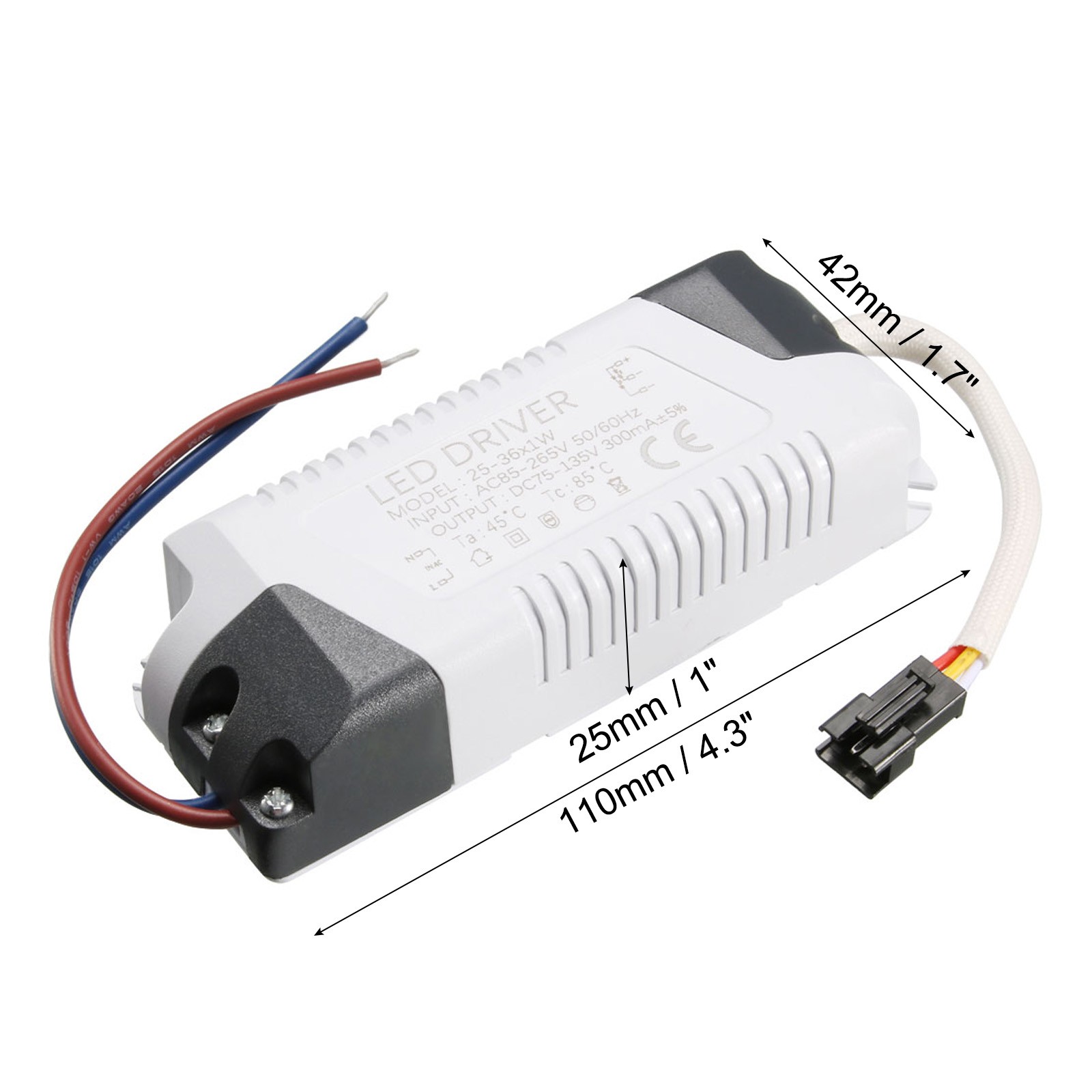 High Power LED Driver 25-36W Constant Current 300mA for Double-colored Light gallery