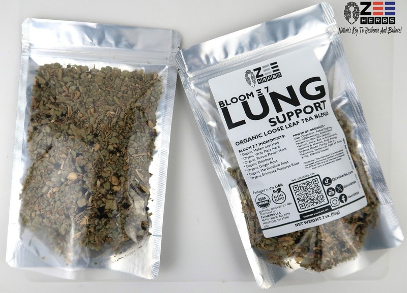 Bloom 7 Lung Support Organic Loose Leaf Tea Blend 2 oz (56g) - ZeeHERBS gallery