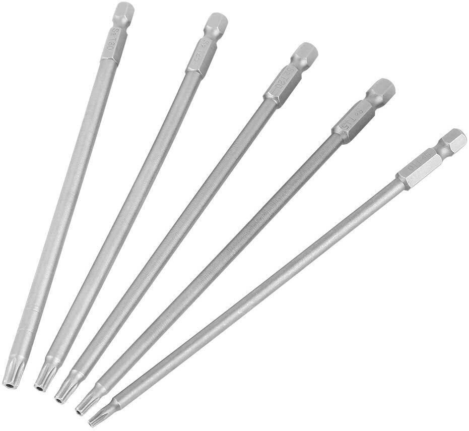 Torx Screwdriver Bit Long T10 T15 T25 T20 T27 T30 Magnetic 150/100mm 4" 6" S2 gallery