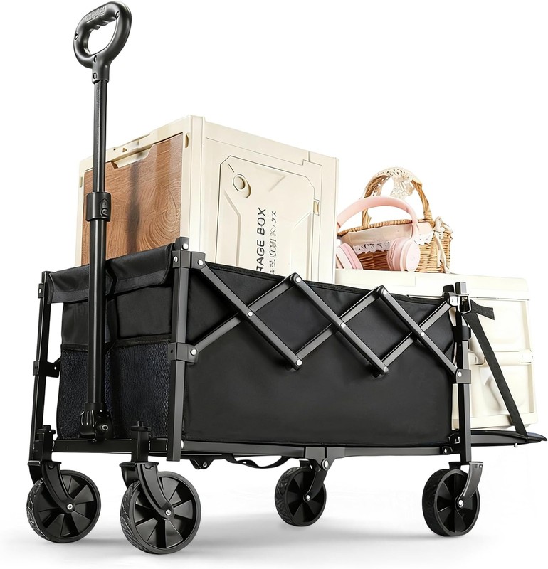 XMT 100L Folding Wagon Cart Push & Pull Beach, 350 lbs Weight Capacity Heavy ... gallery