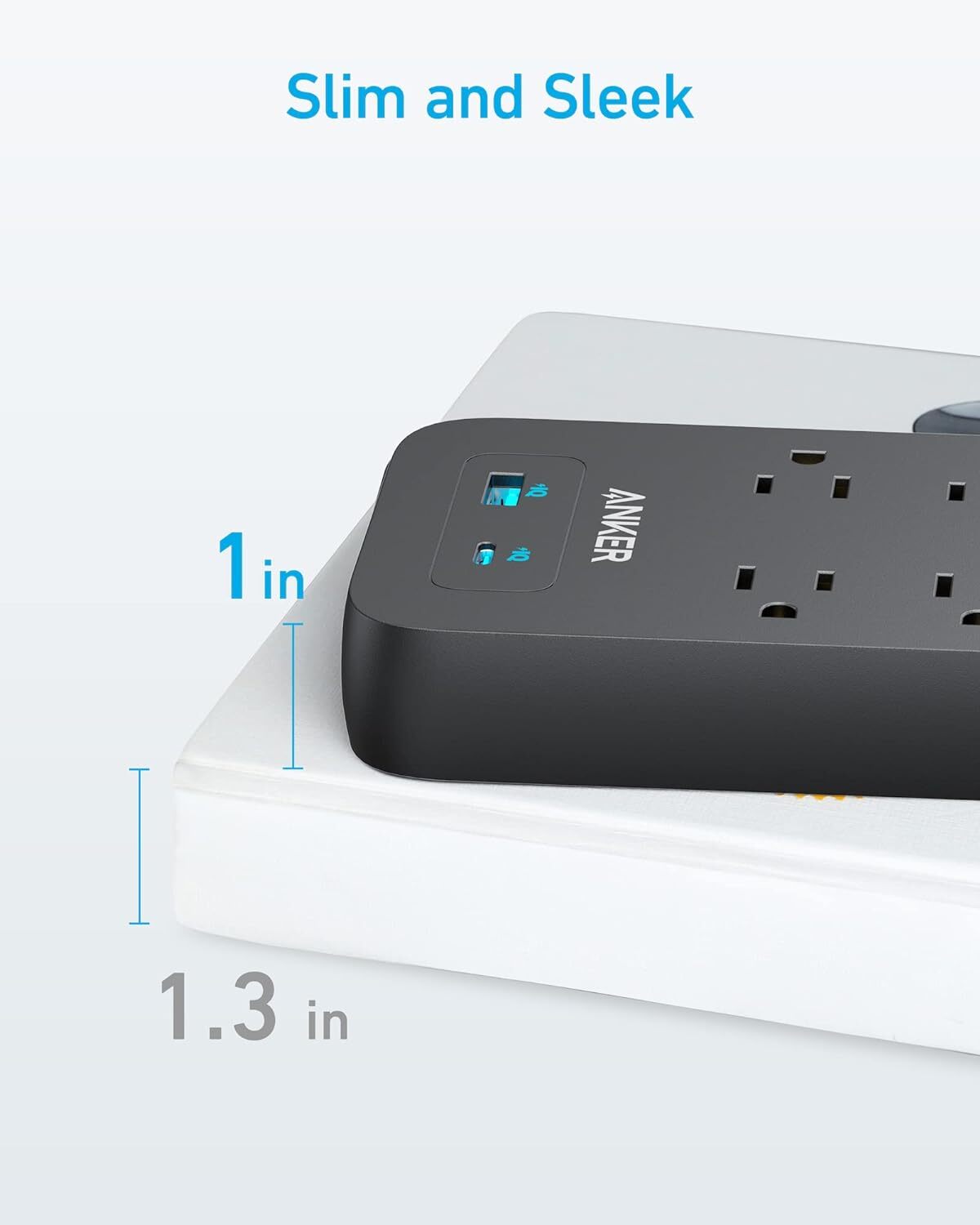 Anker Power Strip Surge Protector(2100J), 6Ft/1.8m Extension Cord with 10 Outlet gallery