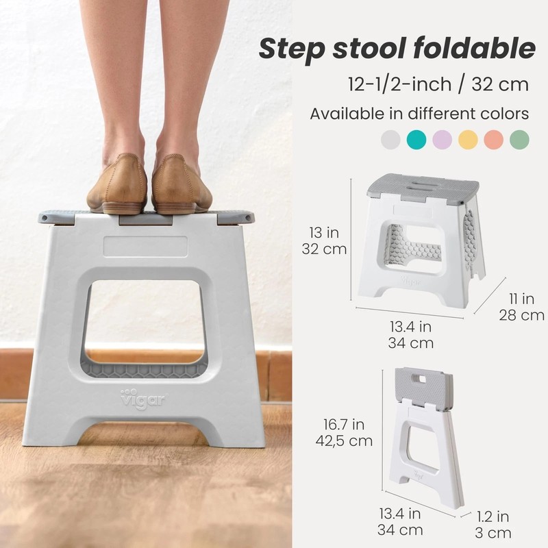 Vigar Compact Step Stool Foldable 12-1/2-inch Step Stools for Adults gallery