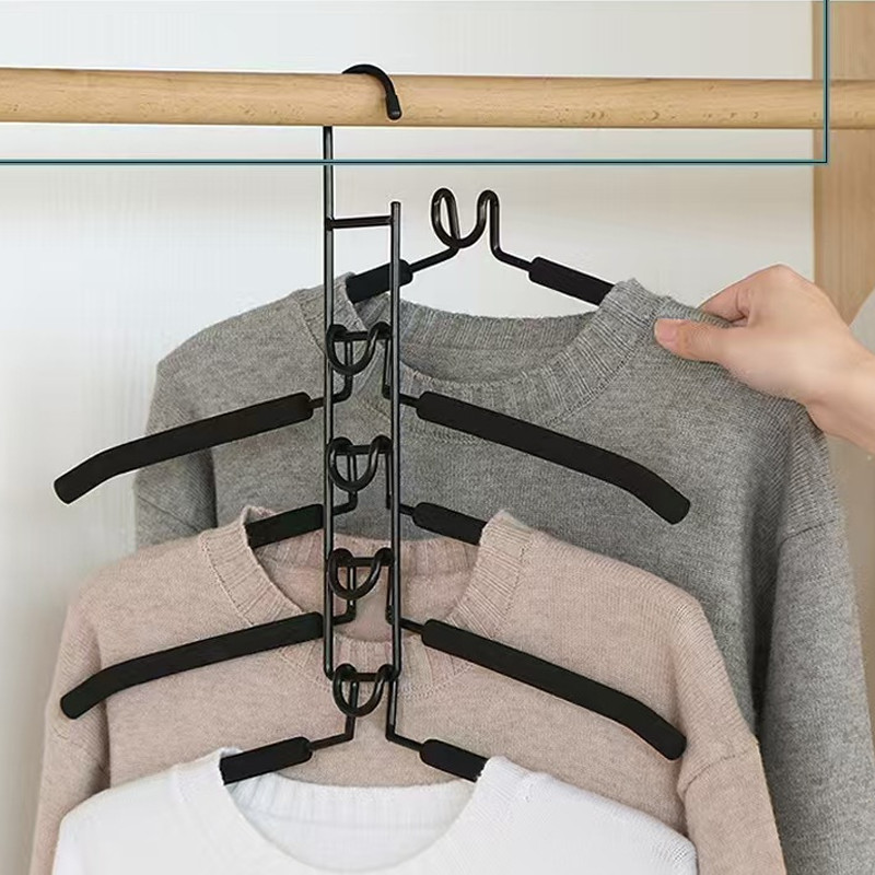 Multiple 5-Layer Clothes Hangers 5 in 1 Sweater Shirt Hanger for Shirts Space US gallery