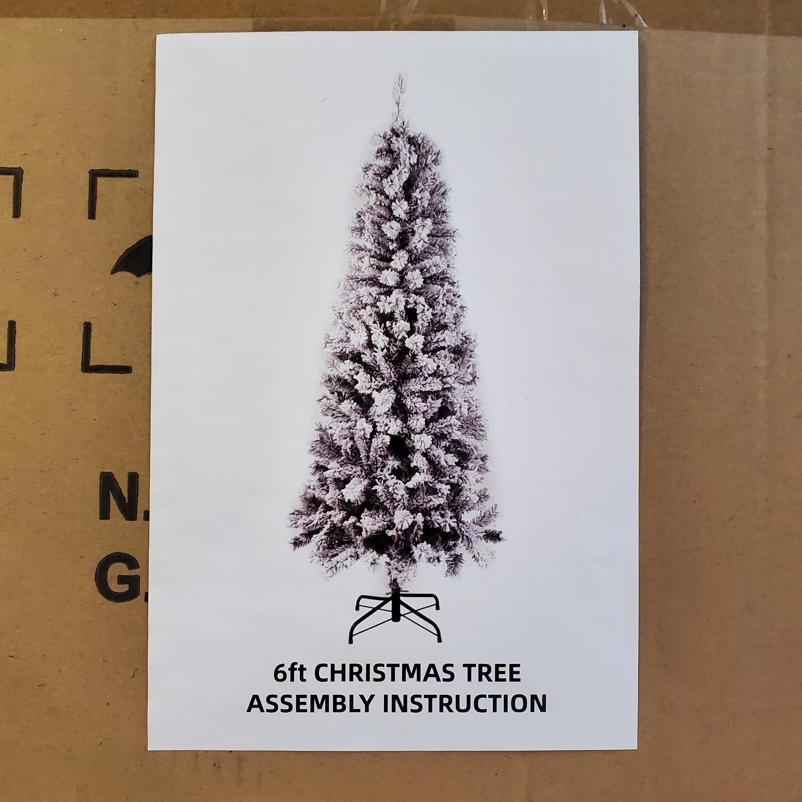 Snow Christmas Tree 6' ft. Flocking Slim Pencil Artificial Holiday Decor 🎄 gallery