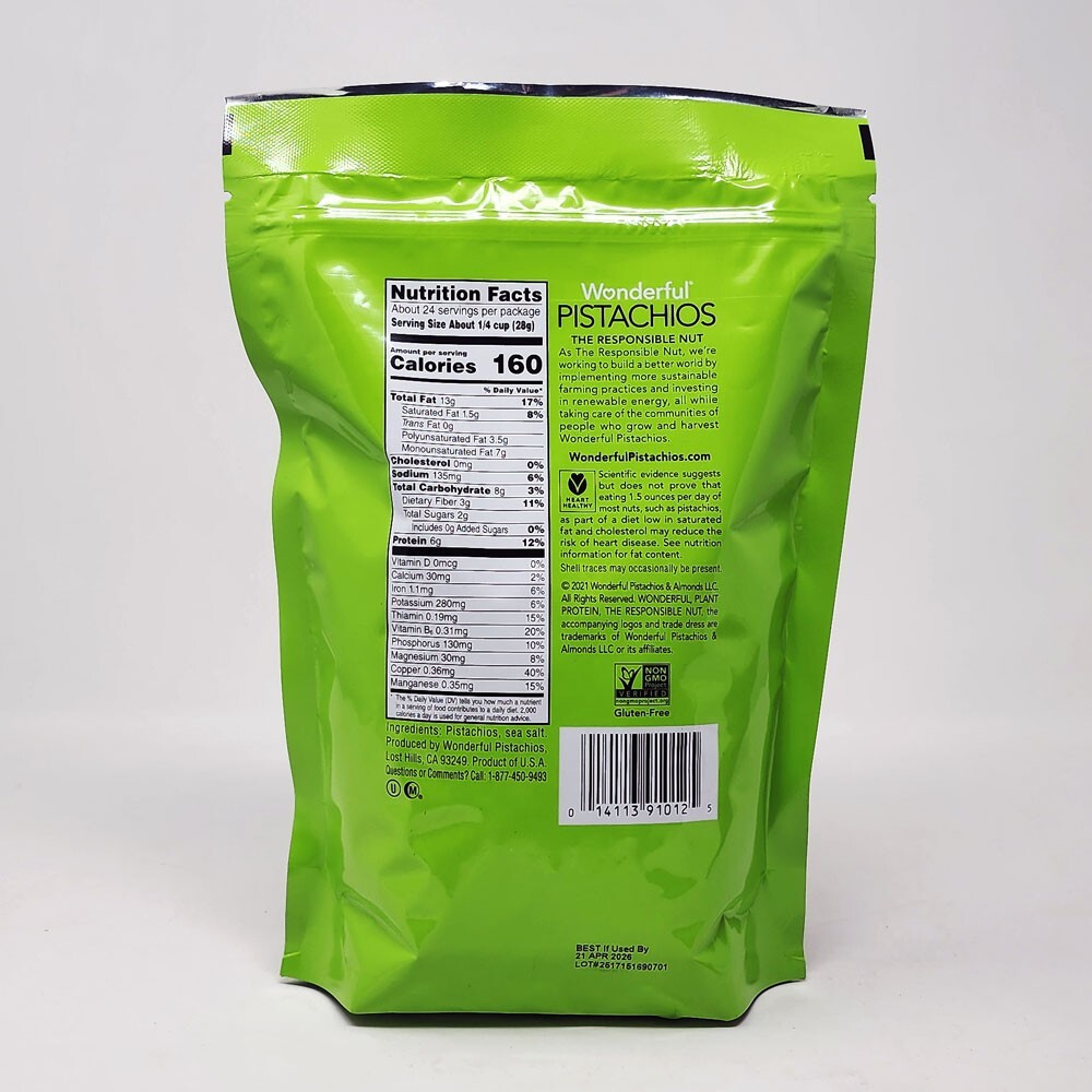 Wonderful Pistachios No Shells, Roasted & Salted Nuts, 24 oz gallery
