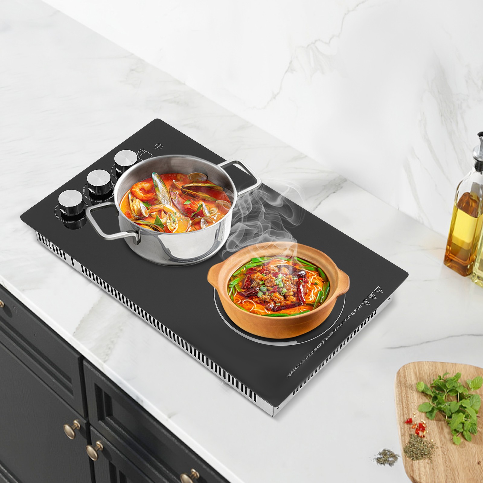 Knob Control Electric Cooktop, Electric Stovetop, 2 Burners Electric Cooktop gallery