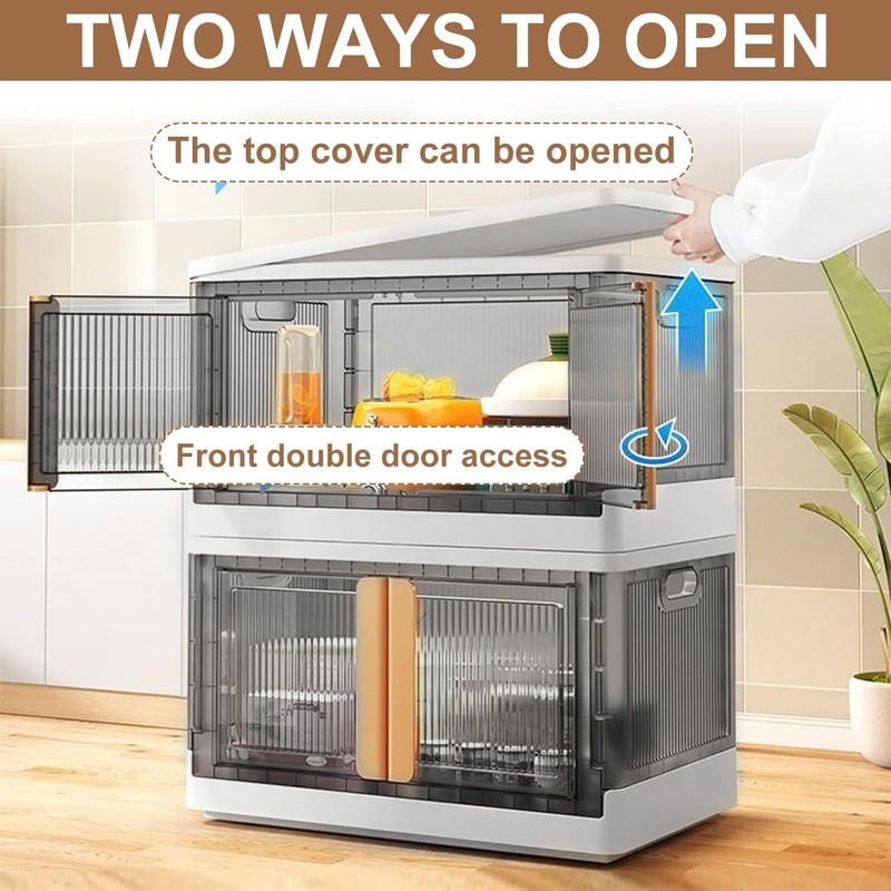 19 gallon Storage Bins Plastic Collapsible Closet Organizer Home Storage gallery